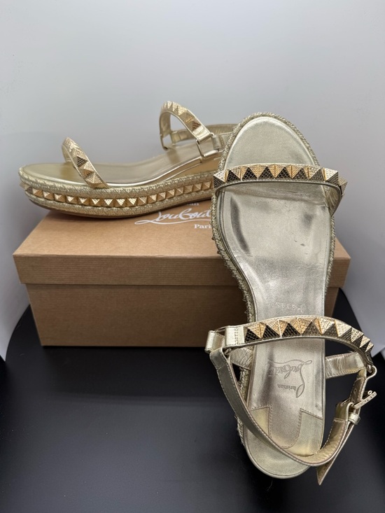 Christian Louboutin Pyraclou Platine Stud Platform Sandals - Picture 3 of 12